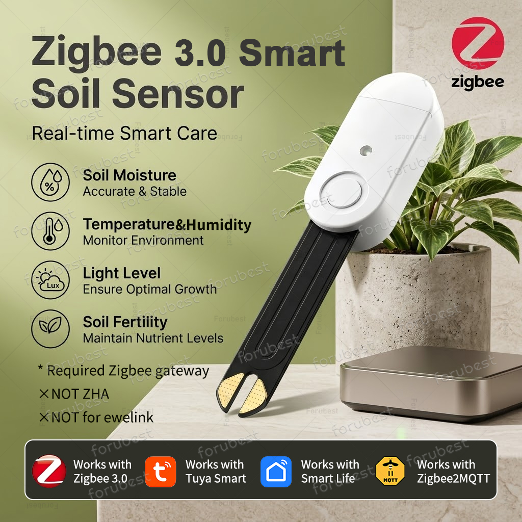 Smart Urban Garden - Sensor Kelembapan Tanah ZigBee Pintar, Pengukur